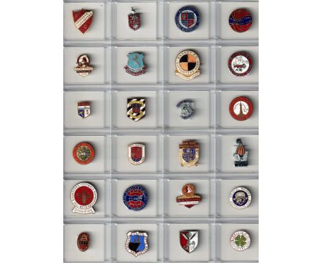 Football badges, a fine collection of 24 enamelled badges, mostly 1950's/60's, League, Non League &amp; Scottish featuring Cl