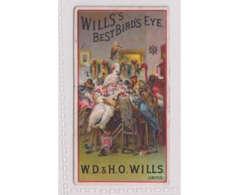 Cigarette card, Wills, Advertisement card, 'Wills's Best Birds' Eye' showing birds around table (marks to back, fair/gd) 