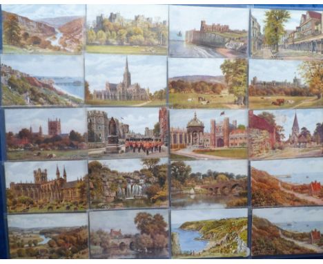 Postcards, A R Quinton, a collection of approx. 80 artist-drawn cards, UK topographical, wide range of locations inc. Salford