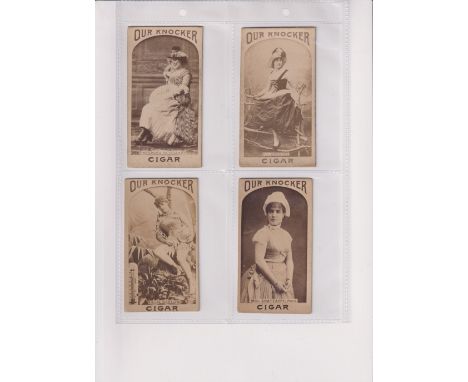 Cigarette cards, USA, Knocker Cigars, Photographic cards, Actresses, 12 different cards (most with faults, creases, paper adh