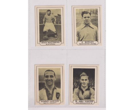 Trade cards, Wilkinson, Popular Footballers, 4 cards, no 6 Tommy Lawton, Notts County, no 11 W. (Billy) Wright, Wolves, no 15