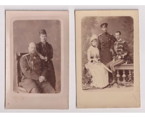 Ephemera, Russian Cabinet Photographs, to comprise Grand Duke Paul and family, the Emperor and Empress, Heir Nicholas Alexand