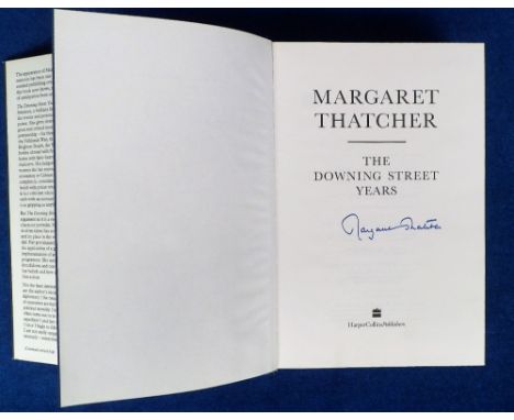 Autograph, MARGARET THATCHER – Signed hardback edition of The Downing Street Years by Margaret Thatcher, First Edition publis