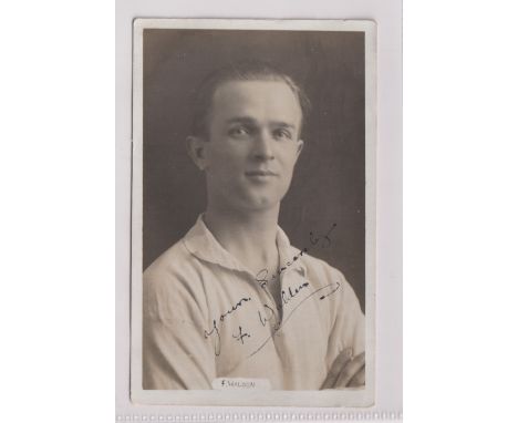 Cigarette card / Autograph, Jones Bros, Tottenham Footballers, postcard, F. Walden signed in ink to front, 'Yours sincerely, 