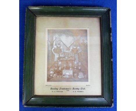 Vintage photograph, Rowing, superb early image by Dann &amp; Co of Reading showing W S Webber and A R Webber of the Reading T