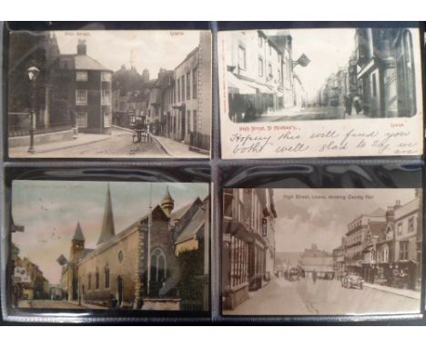 Postcards, a collection of approx. 290 cards in 3 modern albums, inc. an album of approx. 100 cards of Lewes Sussex and its e