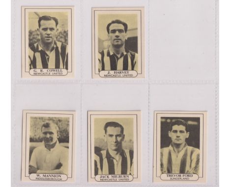 Trade cards, Wilkinson, Popular Footballers, 5 cards, no 14 J. Milburn, no 18 W. Mannion, no 20 G.R. Cowell &amp; no 25 J. Ha
