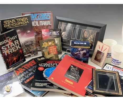 Star Trek, Sci-Fi &amp; Other Space Collectables - A box containing a hardback and four softback Star Trek books, various box