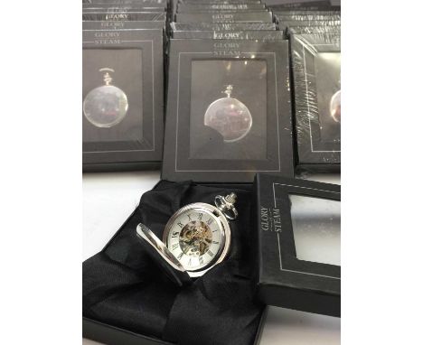 Railway Interest - Atlas Editions.Box 1 containing 28 mint boxed different British Glory of Steam working watches. Case front