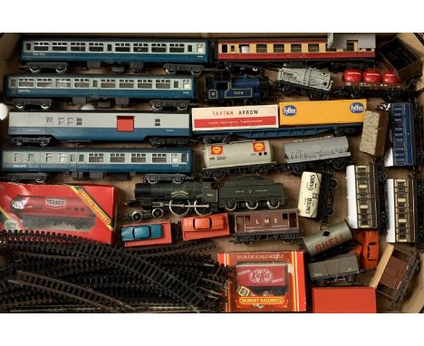 OO Gauge Model Railways - 2 boxes containing a large quantity of mainly rolling stock but includes a Hornby 'County of Cornwa