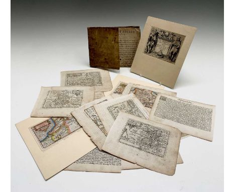 JOHN BILL. The remains of a copy of 'Bills Miniature Atlas'; Together with 34 single leaf maps, a mounted title engraving, an