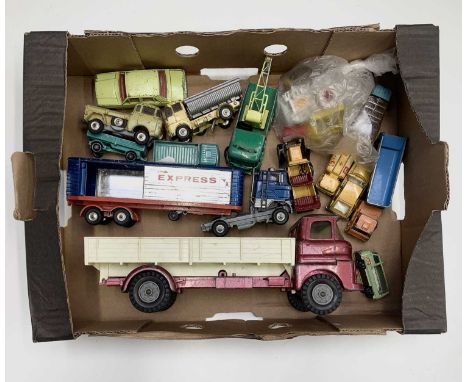 Die Cast Toys.A box containing an assortment of die cast toys by Triang, Corgi, Dinky, Matchbox etc.