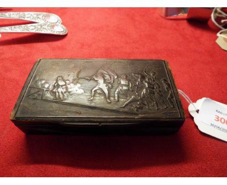 War time interest; a horn snuff box given as a gift to Maj W.E. Lawrence of Scots G'Reys on 5th June 1916 after his visit to 