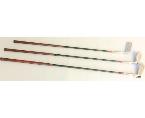 3 Vintage Apollo steel shafted golf clubs by Cliffco.