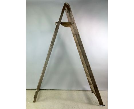 Set of Wooden painters steps with top step to accommodate a paint pot