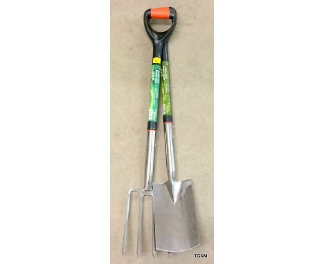 Stainless border fork and spade