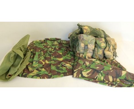British Military Combat DPM Jungle shirt with a full set of DPM Webbing to include team medics pouch and a vintage Army Sausa