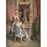 Grison, François Adolphe: Dame beim Frisieren im Boudoir
