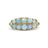 Fingerschmuck: Viktorianischer Boat-Ring mit australischen Opalen