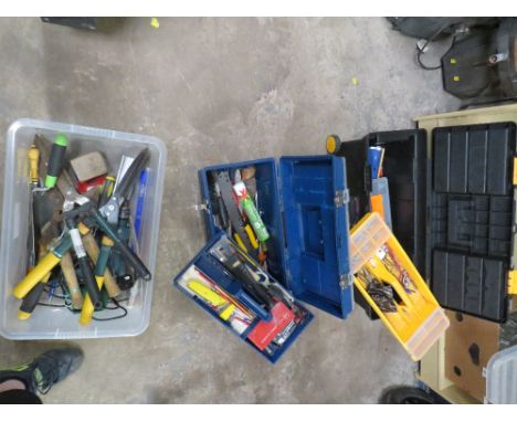 THREE TOOL BOXES AND CONTENTS TO INC GARDEN TOOLS