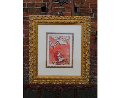 AFTER MARC CHAGALL (1887-1985). French school, modernist figure studies, unsigned, coloured lithograph on paper, framed and g