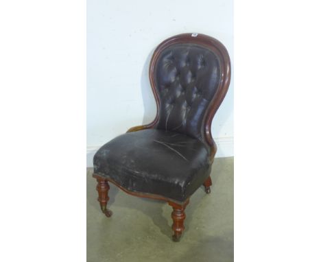 A Victorian button back nursing chair 