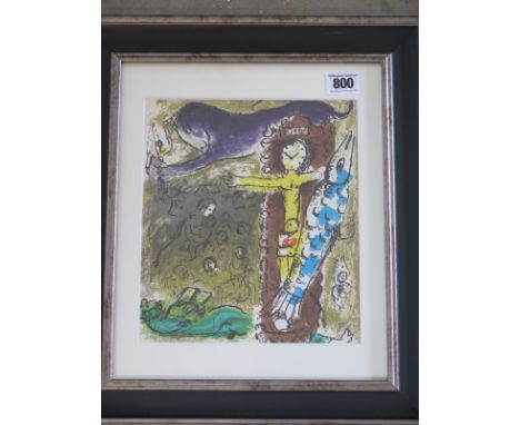 Marc Chagall - Christ in the Clock - Original Lithograph 1957 - image size 22.5cm x 19.5cm - framed size 33cm x  38cm - print