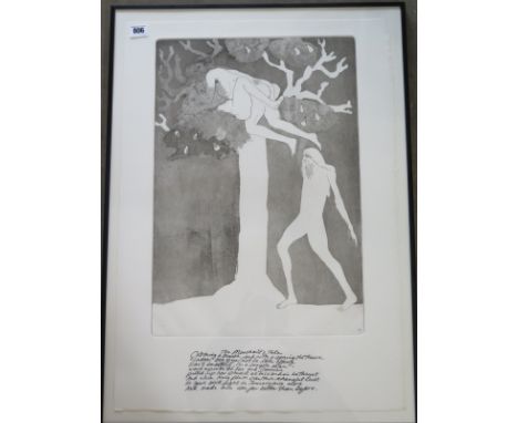 Elisabeth Frink - The Merchants Tale - Etching 1972 - Limited Edition 300 - copy of justification page verso - image size 45.