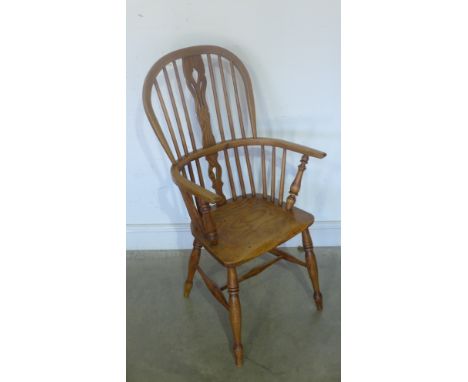 A 19th century ash and elm stick back Windsor chair - good light colour