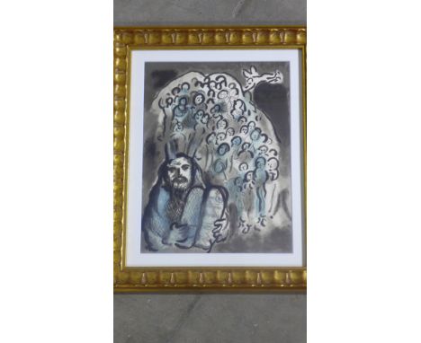 Marc Chagall - Moses & his people - original lithograph 1973 - Printed by Mourlot - Mourlot ref. 689 - Image size 24cm x 31.5