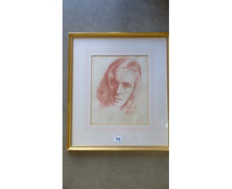 N.R. Egon (Czech B. 1921) pencil sketch - head portrait of a woman, framed, mounted, glazed and dated '48 - 28cm x 23cm 
Cond