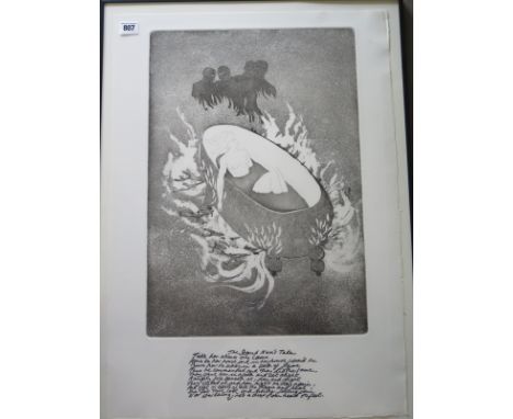 Elisabeth Frink - The Second Nun's Tale - Etching 1972 - Limited Edition 300 - cope of justification page verso - image size 