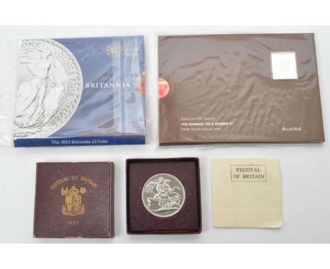 A collection of 925 sterling silver coins to include a Edward VIII Penny stamp ingot, total weight 11.23g,a 2012 Britannia £2