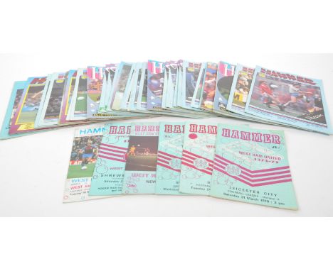 A collection of vintage 20th Century 1970 - 1990 West Ham United football sports match day programmes. With football matches 