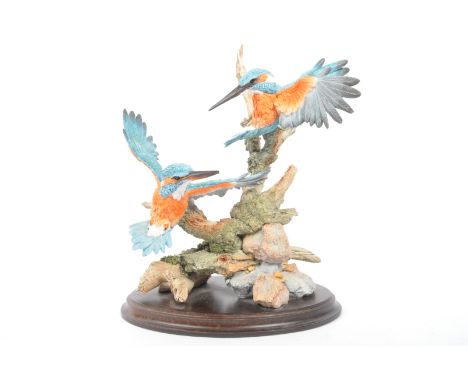 Country Artists - Sky Dance - A limited edition vintage 20th century Country Artists figurine in the form of two Kingfisher b