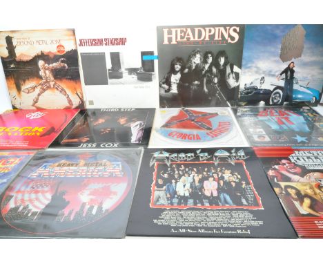 Heavy Metal - A collection of vintage 20th century heavy metal rock genre LP &amp; 7" 45 vinyl records to include Mad Trax II