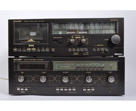 Sharp two vintage 20th Century stacking system units. Comprising of; stereo amplifier SM-1266, stereo tuner deck RS-1266 Dolb