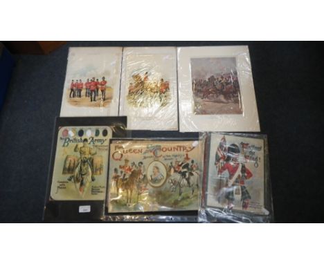 THE BRITISH ARMY PAINTING BOOK, and other military related booklets and a print