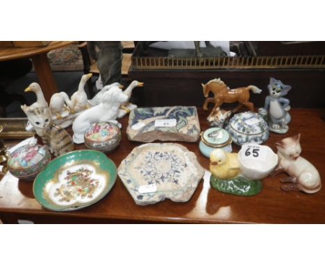 A Wade "Tom" from "Tom and Jerry" and a collection of ornaments
