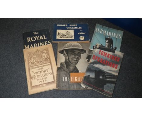 The Eighth Army booklet, and other military booklets and a military comic book by Low