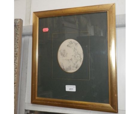 A 19TH CENTURY PENCIL SKETCH OF SHEEP