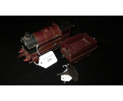 A Hornby clockwork steam engine, with tender, type 501