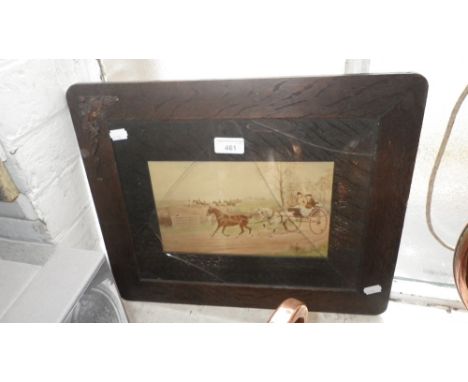 AN EDWARDIAN COLOURED PRINT OF A HUNTING SCENE