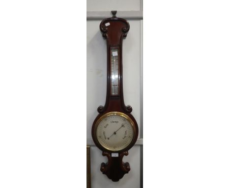 A 19th century mahogany wheel barometer