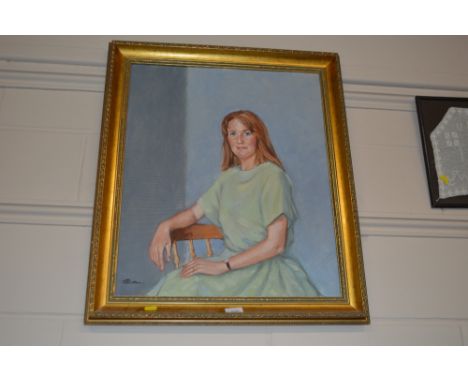 Calver, a gilt framed oil on board portrait study signed to bottom left corner
