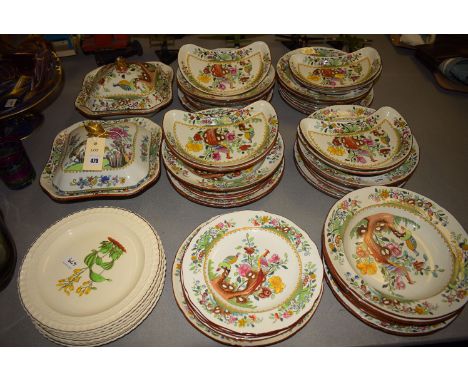 A Copeland Spode part dinner service, decorated in the 'Eden' pattern, comprising: two tureens, soup plates, dinner plates, s