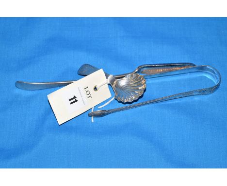 A silver stilton scoop, by Atkin Brothers, Sheffield 1905; a George III silver caddy spoon, by Thomas Watson, Newcastle, c.18