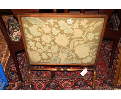 An early 20th Century mahogany framed firescreen.