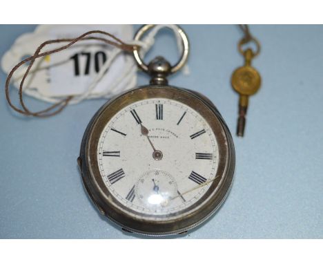 A silver cased open faced pocket watch, by Henry Peck, London, no.935, the white enamel roman dial with subsidiary seconds ap