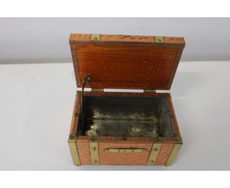 A vintage copper &amp; brass tea caddy 